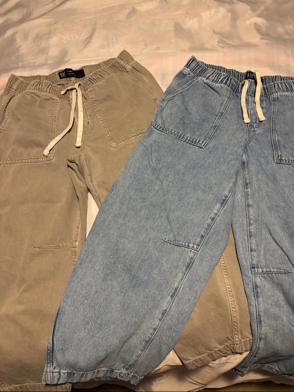 GAP Two-Pack Barrel jeans  in Light Blue and Khaki